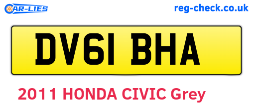 DV61BHA are the vehicle registration plates.