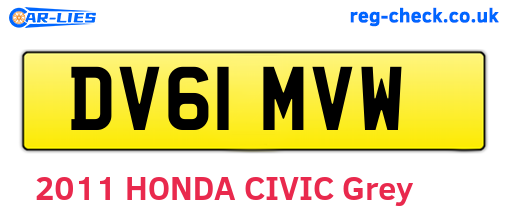 DV61MVW are the vehicle registration plates.