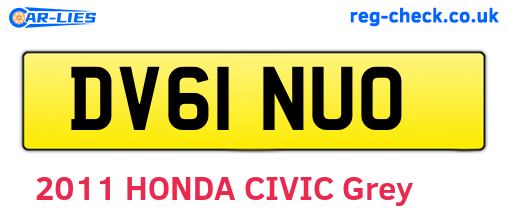 DV61NUO are the vehicle registration plates.
