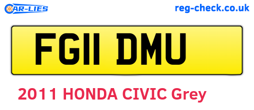 FG11DMU are the vehicle registration plates.