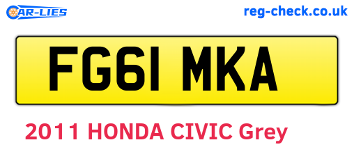FG61MKA are the vehicle registration plates.