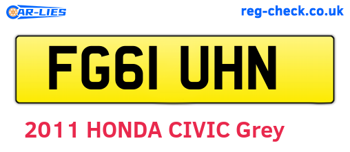 FG61UHN are the vehicle registration plates.