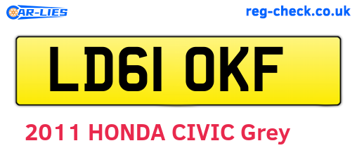 LD61OKF are the vehicle registration plates.