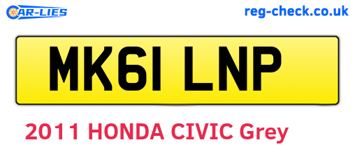 MK61LNP are the vehicle registration plates.