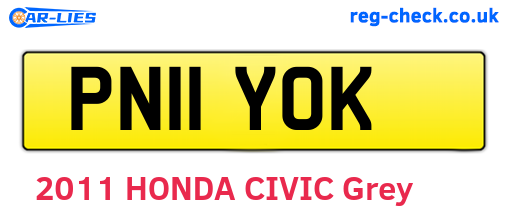 PN11YOK are the vehicle registration plates.