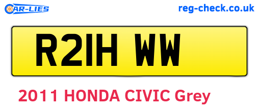 R21HWW are the vehicle registration plates.