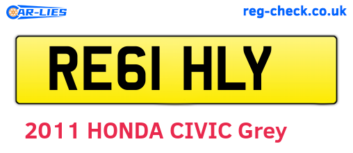 RE61HLY are the vehicle registration plates.