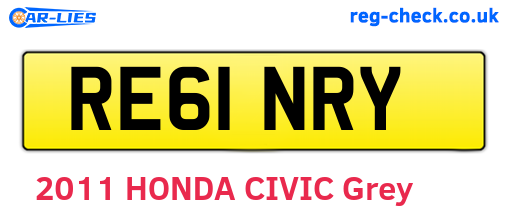 RE61NRY are the vehicle registration plates.