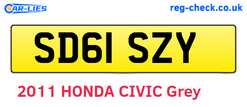 SD61SZY are the vehicle registration plates.
