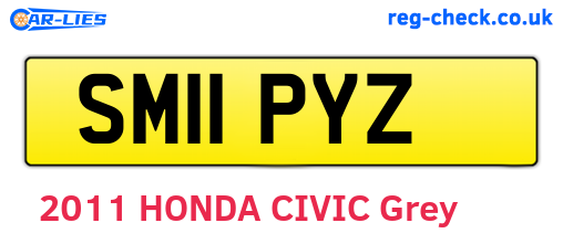 SM11PYZ are the vehicle registration plates.