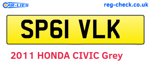 SP61VLK are the vehicle registration plates.