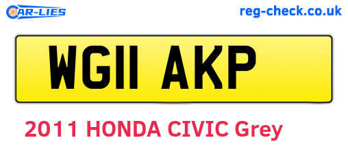 WG11AKP are the vehicle registration plates.