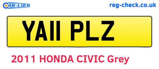 YA11PLZ are the vehicle registration plates.