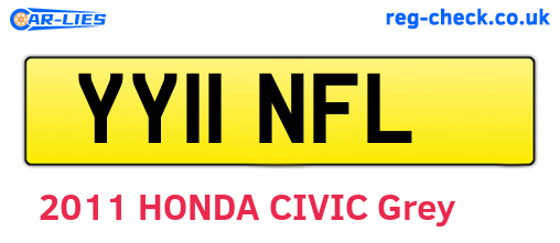 YY11NFL are the vehicle registration plates.