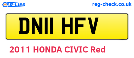 DN11HFV are the vehicle registration plates.