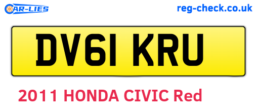 DV61KRU are the vehicle registration plates.