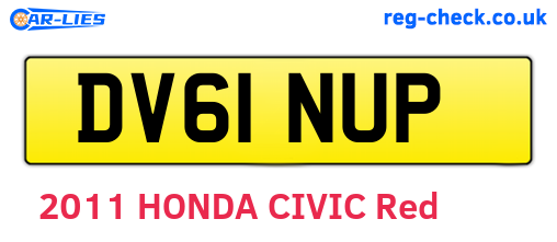 DV61NUP are the vehicle registration plates.