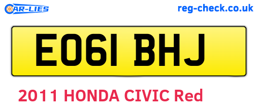 EO61BHJ are the vehicle registration plates.