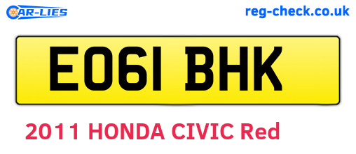 EO61BHK are the vehicle registration plates.