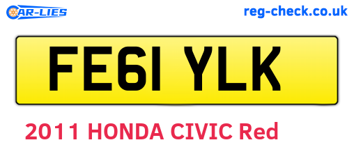 FE61YLK are the vehicle registration plates.