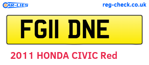 FG11DNE are the vehicle registration plates.