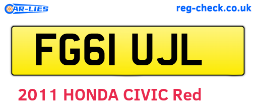 FG61UJL are the vehicle registration plates.