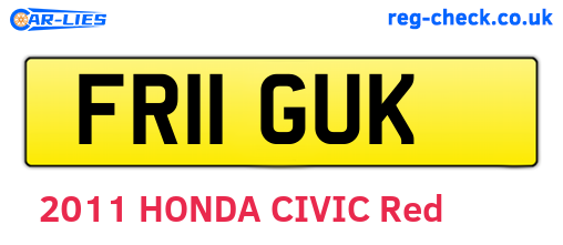 FR11GUK are the vehicle registration plates.