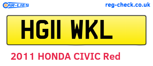 HG11WKL are the vehicle registration plates.