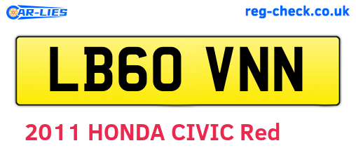LB60VNN are the vehicle registration plates.