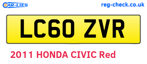 LC60ZVR are the vehicle registration plates.