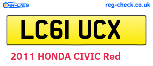 LC61UCX are the vehicle registration plates.