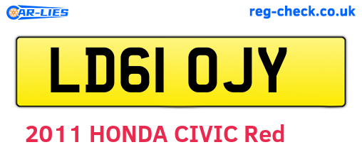 LD61OJY are the vehicle registration plates.