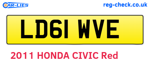 LD61WVE are the vehicle registration plates.