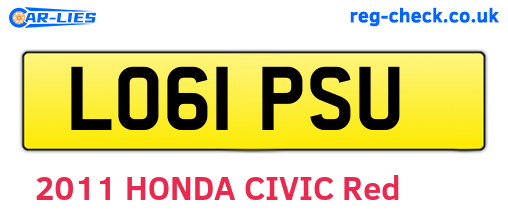 LO61PSU are the vehicle registration plates.