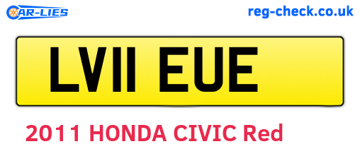 LV11EUE are the vehicle registration plates.