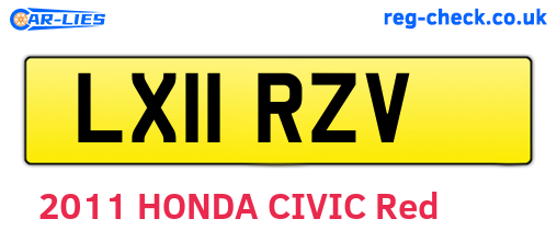 LX11RZV are the vehicle registration plates.