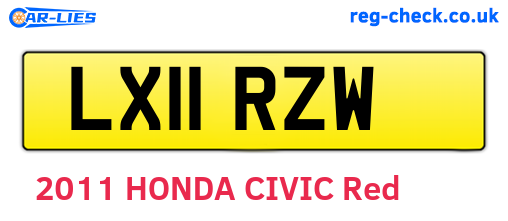 LX11RZW are the vehicle registration plates.