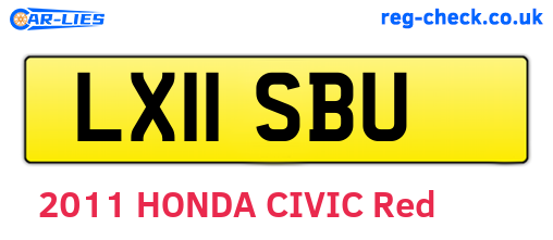 LX11SBU are the vehicle registration plates.
