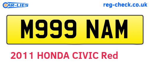 M999NAM are the vehicle registration plates.