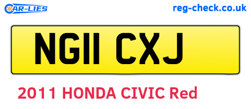 NG11CXJ are the vehicle registration plates.