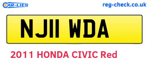 NJ11WDA are the vehicle registration plates.