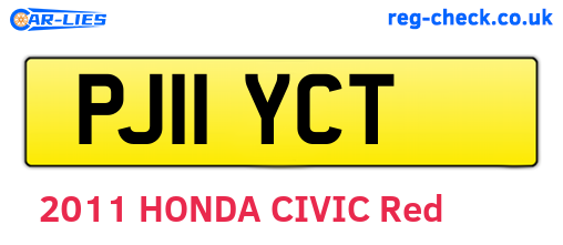 PJ11YCT are the vehicle registration plates.