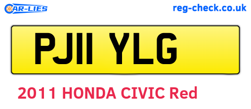 PJ11YLG are the vehicle registration plates.