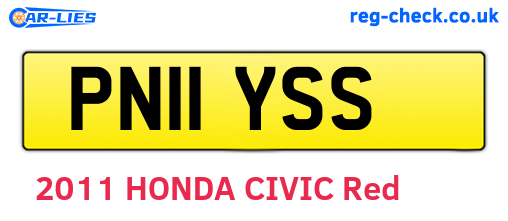 PN11YSS are the vehicle registration plates.