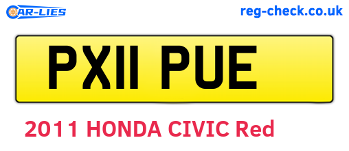 PX11PUE are the vehicle registration plates.