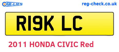 R19KLC are the vehicle registration plates.