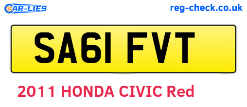 SA61FVT are the vehicle registration plates.