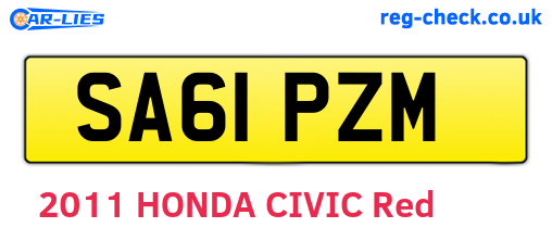 SA61PZM are the vehicle registration plates.