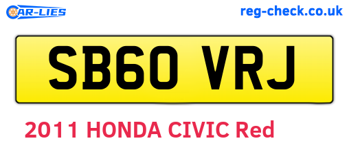 SB60VRJ are the vehicle registration plates.