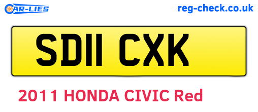 SD11CXK are the vehicle registration plates.
